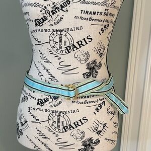 Vineyard Vines Ribbon Belt | Aqua BLue & Yellow | Size S | Great Condition